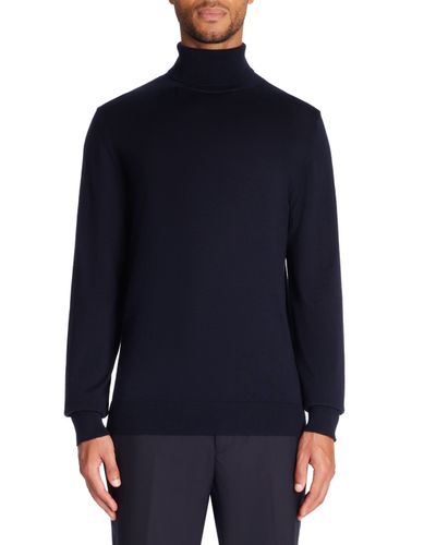 Pull col roulé slim 100% laine mérinos - marine - camaieu - Modalova