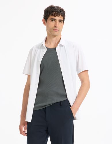 Chemisette slim stretch - blanc - camaieu - Modalova
