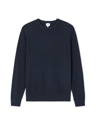 Pull col rond 100% coton - marine - camaieu - Modalova