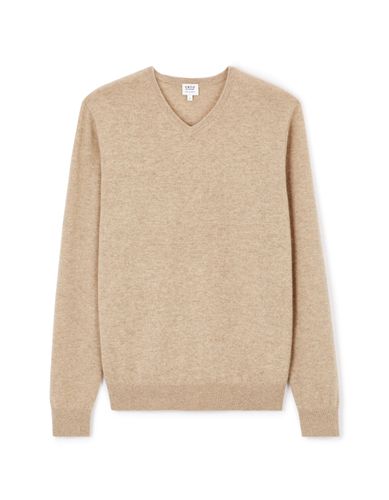 Pull 100% cachemire col V - beige - camaieu - Modalova