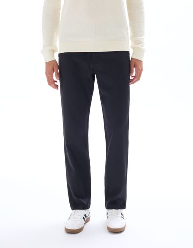 Pantalon chino straight uni - noir - camaieu - Modalova