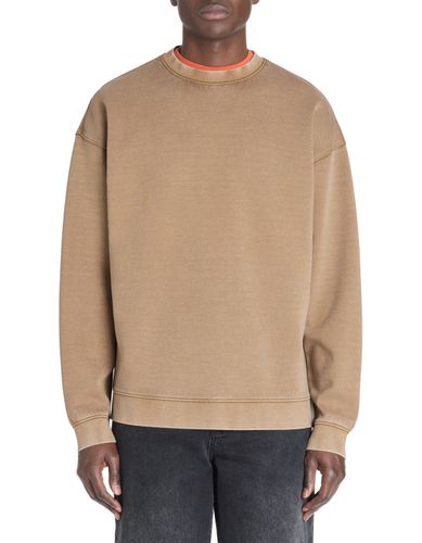 Sweat oversize col rond coton mélangé - taupe - camaieu - Modalova