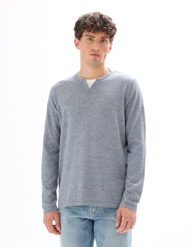 Pull col tunisien coton mélangé - gris foncé - camaieu - Modalova