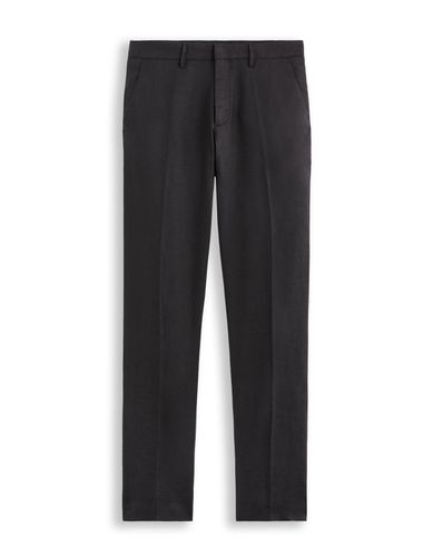 Pantalon chino slim en lin - noir - camaieu - Modalova