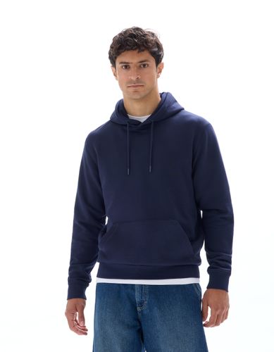 Sweat regular à capuche 100% coton - marine - camaieu - Modalova