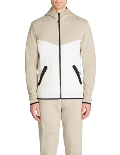 Vest zippé à capuche skinny 100% coton - beige - camaieu - Modalova