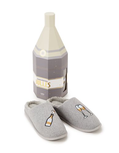 Coffret chaussons champagne - gris chiné - camaieu - Modalova