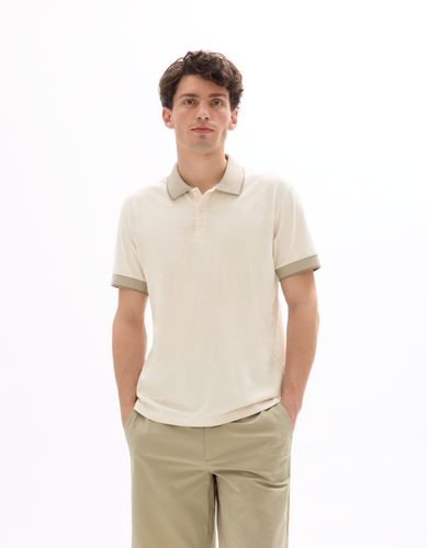 Polo regular jersey en coton stretch - sand - camaieu - Modalova