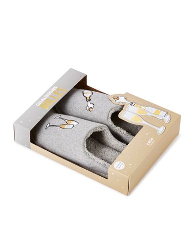 Coffret chaussons champagne - gris chiné - camaieu - Modalova