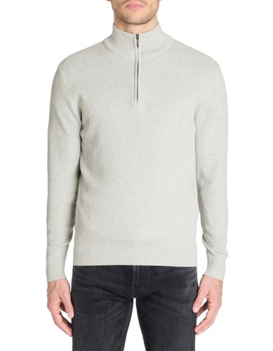 Pull col roulé regular 100% coton - gris chiné - camaieu - Modalova