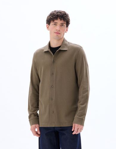 Chemise regular maille coton modal - marron - camaieu - Modalova