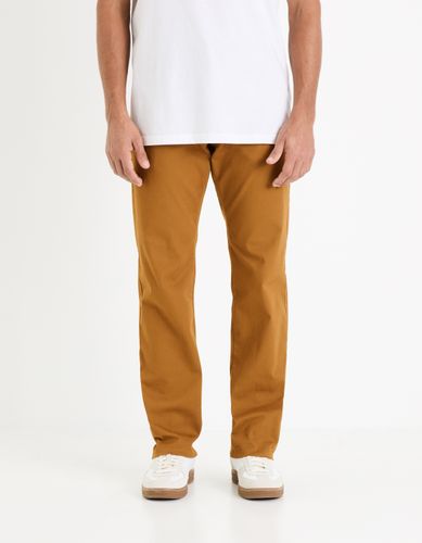 Pantalon chino straight en coton stretch - camaieu - Modalova