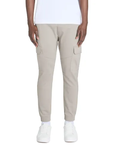 Pantalon cargo slim 100% coton stretch - gris - camaieu - Modalova