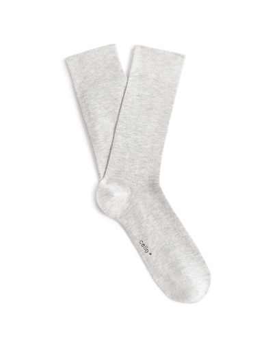 Chaussettes hautes coton - gris chiné - camaieu - Modalova