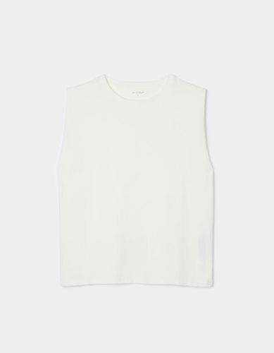 T-shirt en coton sans manches - écru - camaieu - Modalova