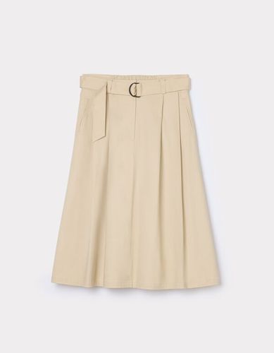 Jupe plissée à taille élastiquée - beige - camaieu - Modalova