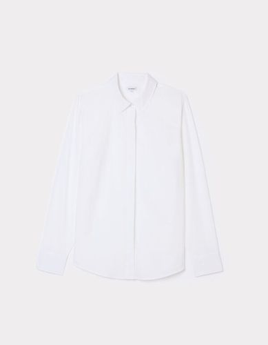 Chemise en popeline droite - blanc - camaieu - Modalova