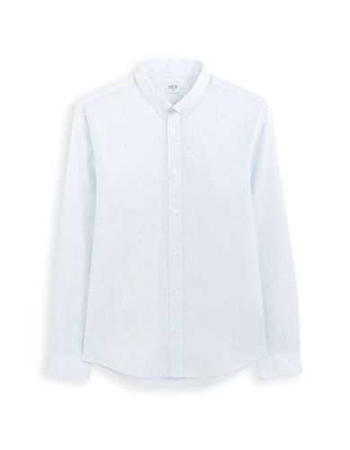 Chemise slim en coton - blanc - camaieu - Modalova