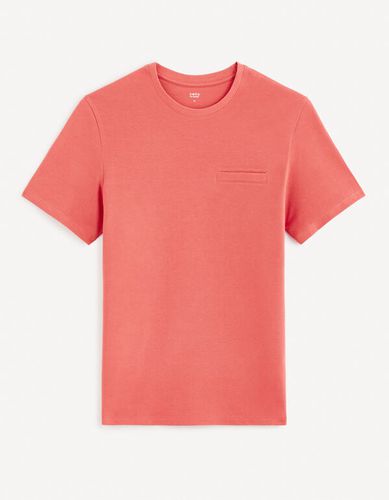 T-shirt col rond en coton piqué - celio - Modalova