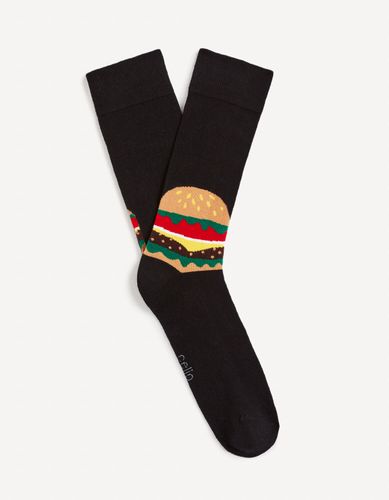 Chaussettes hautes coton - noir - celio - Modalova