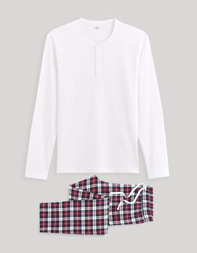 Pyjama 100% coton - rouge et blanc - celio - Modalova