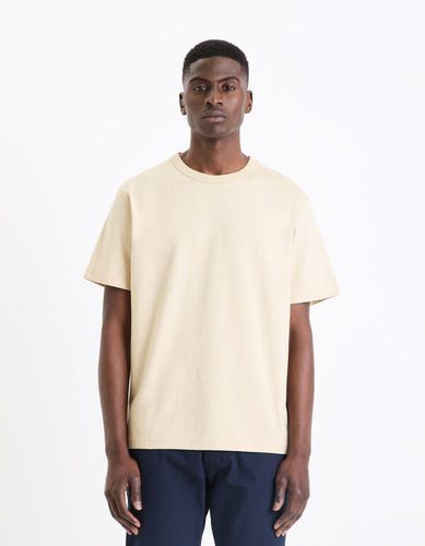 T-shirt boxy 100% coton - beige - celio - Modalova