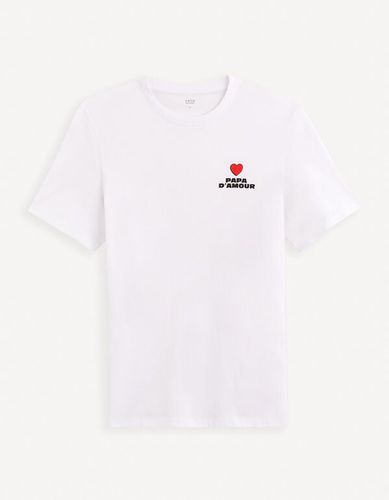 T-shirt à col rond en coton - celio - Modalova