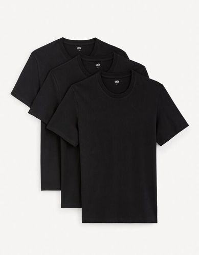 Lot de 3 t-shirt en coton - noir - celio - Modalova