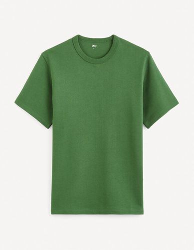 T-shirt boxy col rond - vert - celio - Modalova