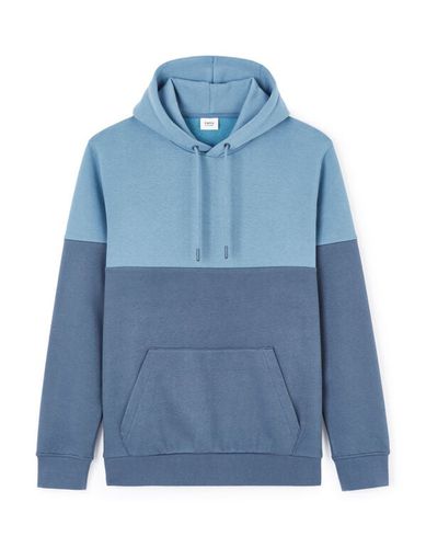 Sweat à capuche en coton mélangé - bleu - camaieu - Modalova