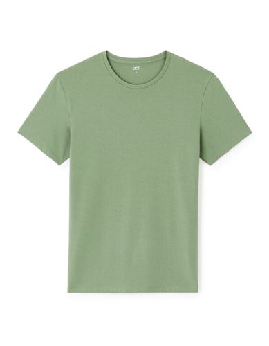 T-shirt slim col rond en coton stretch - vert - celio - Modalova