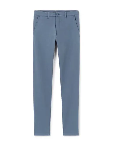 Pantalon chino slim en coton stretch - bleu - camaieu - Modalova