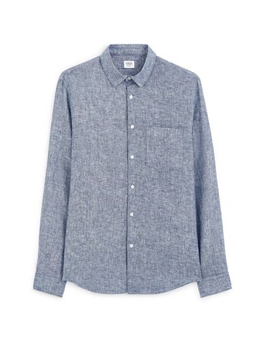 Chemise regular en lin - bleu - camaieu - Modalova