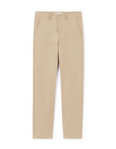 Pantalon chino straight en coton stretch - beige - camaieu - Modalova