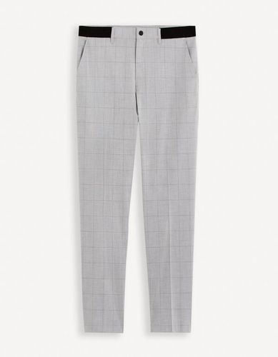 Pantalon chino straight coton stretch - marine