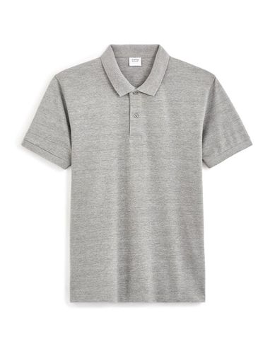 Polo piqué straight en coton - gris - celio - Modalova