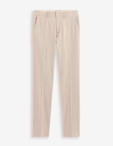 Pantalon chino stretch - beige - celio - Modalova