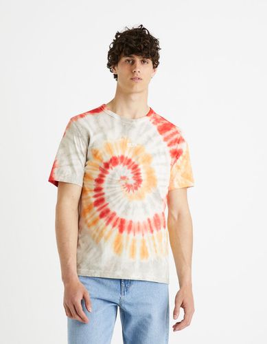 T-shirt col rond 100% coton - orange - celio - Modalova