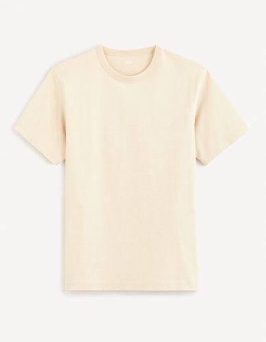 T-shirt boxy 100% coton - beige - celio - Modalova
