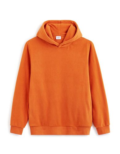 Sweat à capuche polaire - orange - camaieu - Modalova