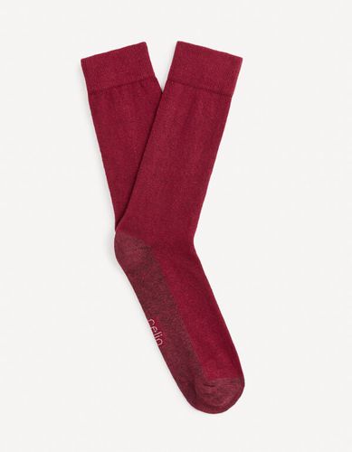 Chaussettes hautes en coton mélangé - rouge - celio - Modalova