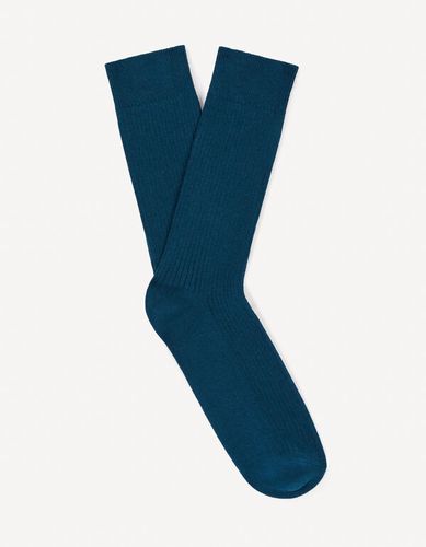 Chaussettes hautes coton - bleu pétrole - celio - Modalova