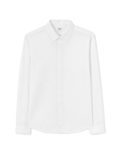 Chemise regular texturée patte cachée en coton - celio - Modalova