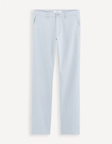 Pantalon chino straight coton stretch - bleu ciel - celio - Modalova