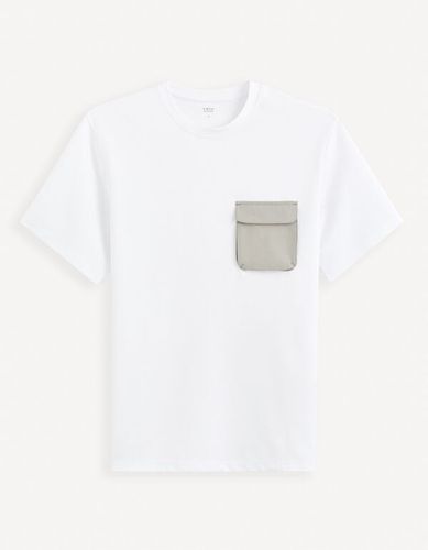 T-shirt boxy à col rond avec poche - celio - Modalova