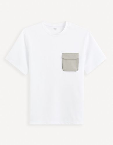 T-shirt boxy col rond - blanc - celio - Modalova