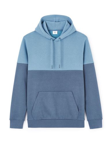 Sweat à capuche en coton mélangé - bleu - celio - Modalova