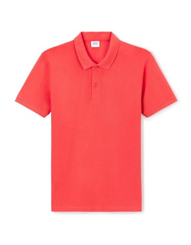 Polo piqué straight en coton - rouge - camaieu - Modalova