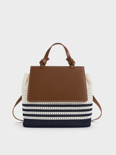 Charles & Keith - Sac à dos fille Ida en maille rayée - Charles & Keith - Modalova