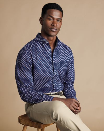 Chemise À Motif Losanges Et Col Boutonné Sans Repassage - par - Charles Tyrwhitt - Modalova